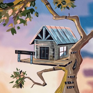 A treehouse in a tree