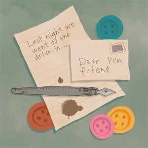 On a desk is a pen, paper and buttons